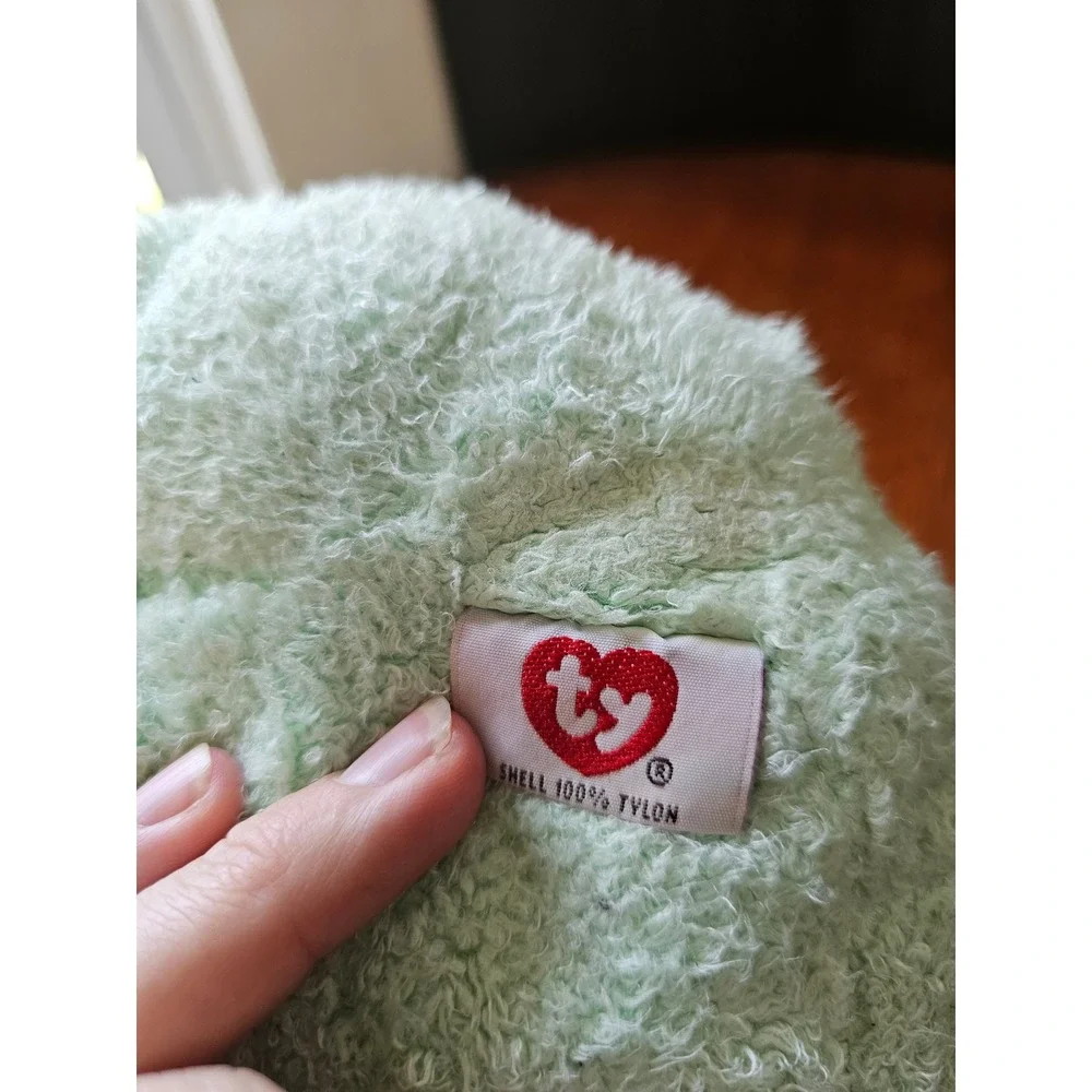 Vintage Baby TY Pillow Pals Kittybaby Green mint Plush Cat‎ Rattle 2001 Plush